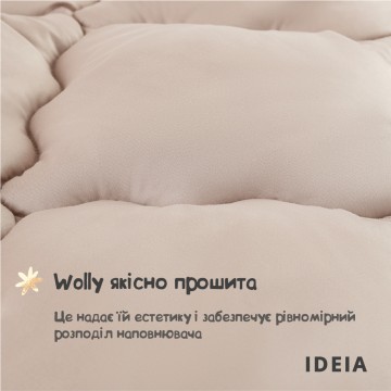 Ковдра WOOLLY вовняна зимова IDEIA 200х220 см щіл. 400 двостороння