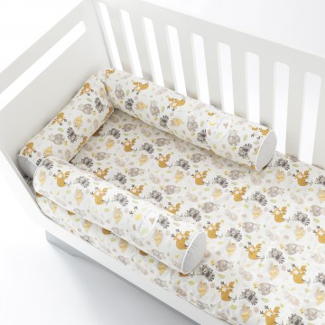 Бортик валики 2 шт захисні у дитяче ліжечко ТM PAPAELLA 60х15 см, 120х15 см бавовна
