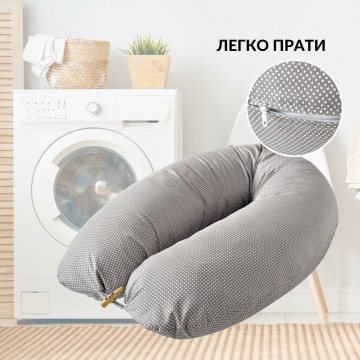 Подушка для вагітних та годування PAPAELLA з гудзиком 30х190 см з блискавкою, бавовна