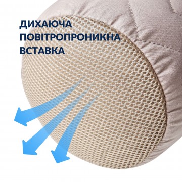 Подушка валик NORDIC COMFORT 15х40 см IDEIA з повітропроникною вставкою