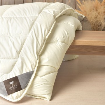 Ковдра Wool Premium вовняна зимова IDEIA двошарова 175х210 см щіл. 200+200, вовна 100%, бавовна чохол