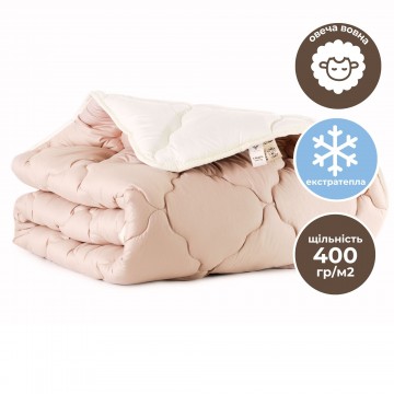 Ковдра WOOLLY вовняна зимова IDEIA 140х210 см щіл. 400 двостороння